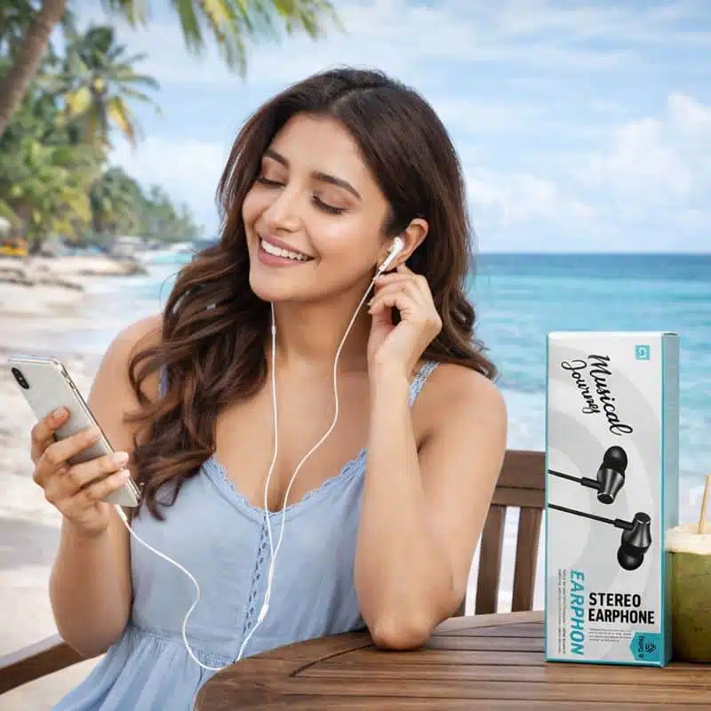 In-ear wired earphones with mic