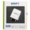DIGIFY 24W Fast Charging Adapter with USB A and USB Type C Port