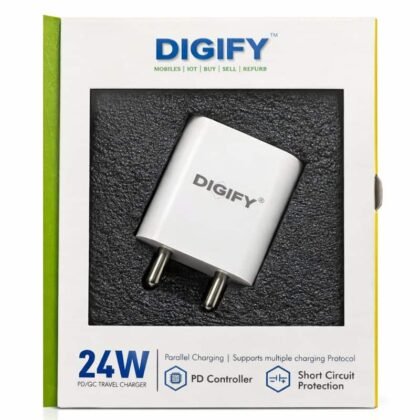 DIGIFY 24W Fast Charging Adapter with USB A and USB Type C Port