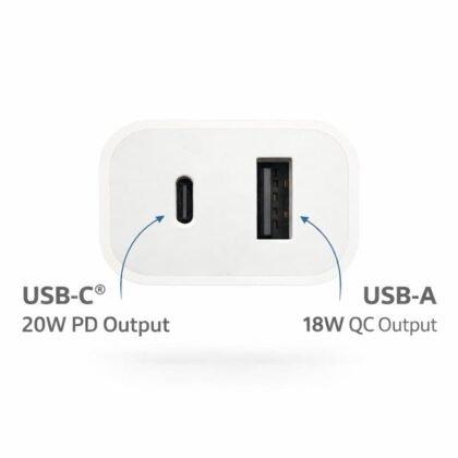 DIGIFY 24W Fast Charging Adapter with USB A and USB Type C Port