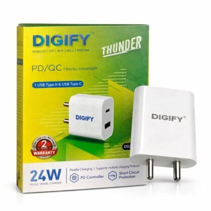 DIGIFY 24W PD QC Travel Charger with Dual USB Port and Retail Box