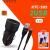 👉 KOAT dual USB car charger with fast charging cable black mobile charger