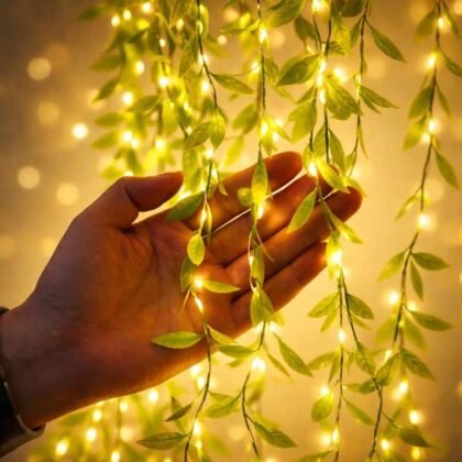 Leaf Curtain LED Lights – Warm White Decorative Lights
