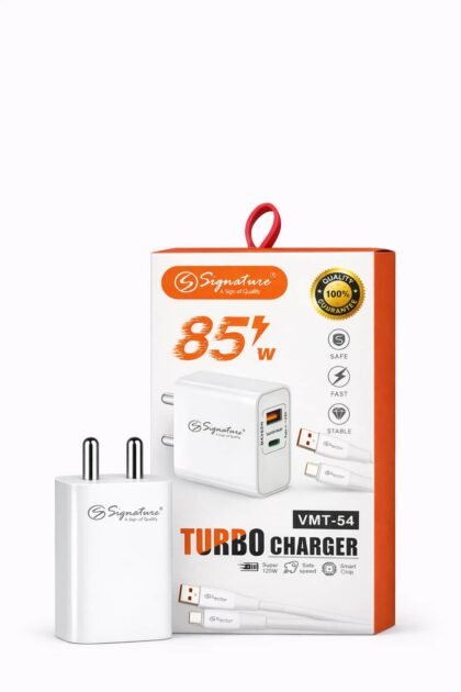 Signature 85W dual port fast charger for smartphones