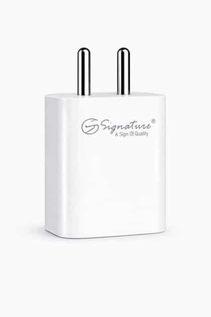 Signature 85W Turbo Fast Charger front view with dual USB and Type-C ports