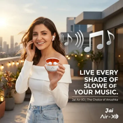 jai air x3 earbuds product box and earbuds image