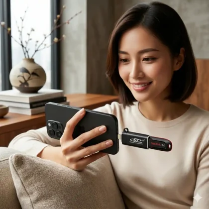 iPhone OTG USB 3.0 adapter with pen drive support for data transfer