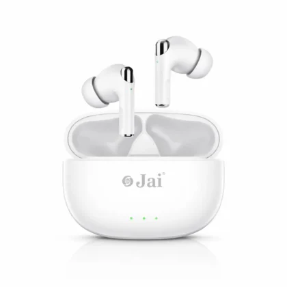 Jai Air X1 wireless earbuds with case front view