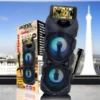 Portable LED Woofer Speaker with Wireless Mic
