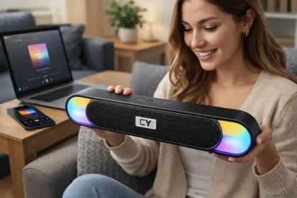 Wireless Soundbar Speaker with LED Light Effects
