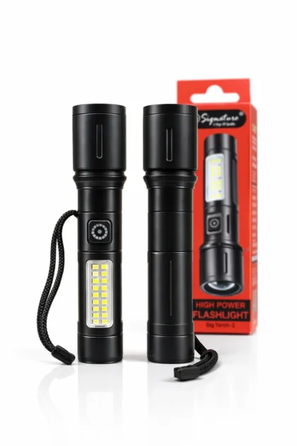 Signature LED torch with bright side light and wrist strap