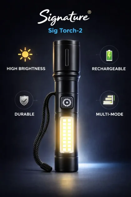 Rechargeable flashlight torch for camping and emergency use